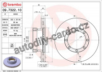 Brzdový kotouč BREMBO 09.7322.10 - VOLVO