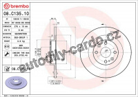 Brzdový kotouč BREMBO 08.C135.11 Brzdový kotouč BREMBO 08.C135.11