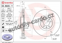 Brzdový kotouč BREMBO 09.B929.11 - PEUGEOT