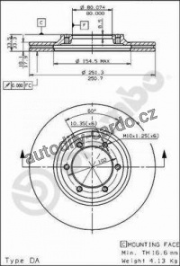 Brzdový kotouč BREMBO 09.5705.10 - ISUZU