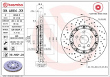 Brzdový kotouč BREMBO 09.A804.33 - OPEL, SAAB