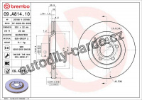 Brzdový kotouč BREMBO 09.A814.11 - AUDI