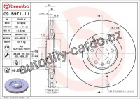 Brzdový kotouč BREMBO 09.B971.11 - AUDI