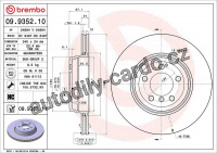 Brzdový kotouč BREMBO 09.9352.10 - BMW Brzdový kotouč BREMBO 09.9352.10 - BMW