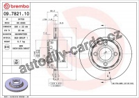 Brzdový kotouč BREMBO 09.7821.10 - AUDI