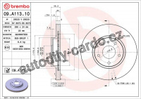 Brzdový kotouč BREMBO 09.A113.11 Brzdový kotouč BREMBO 09.A113.11