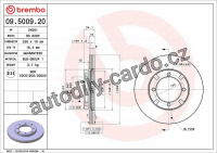 Brzdový kotouč BREMBO 09.5009.20 - MITSUBISHI