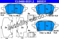 Sada brzdových destiček ATE 13.0460-5531 (AT 605531)