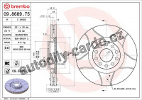 Brzdový kotouč BREMBO MAX 09.8689.75 - AUDI