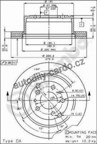 Brzdový kotouč BREMBO 09.4254.10 - FERRARI Brzdový kotouč BREMBO 09.4254.10 - FERRARI
