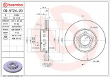 Brzdový kotouč BREMBO 09.5724.20 - AUDI
