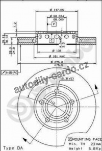 Brzdový kotouč BREMBO 09.5734.10 - AUDI