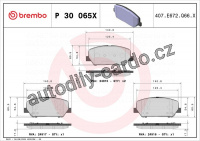 Sada brzdových destiček BREMBO P30065X - HYUNDAI, KIA