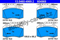 Sada brzdových destiček ATE 13.0460-4969 (AT 604969) - PEUGEOT Sada brzdových destiček ATE 13.0460-4969 (AT 604969) - PEUGEOT