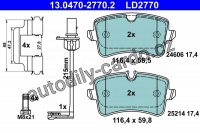 Sada brzdových destiček ATE Ceramic 13.0470-2770 (AT LD2770) Sada brzdových destiček ATE Ceramic 13.0470-2770 (AT LD2770)