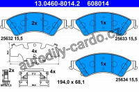 Sada brzdových destiček ATE 13.0460-8014 (AT 608014) Sada brzdových destiček ATE 13.0460-8014 (AT 608014)