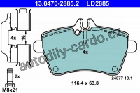 Sada brzdových destiček ATE 13.0470-2885 (AT LD2885) Sada brzdových destiček ATE 13.0470-2885 (AT LD2885)