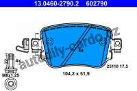 Sada brzdových destiček ATE 13.0460-2790 (AT 602790) Sada brzdových destiček ATE 13.0460-2790 (AT 602790)