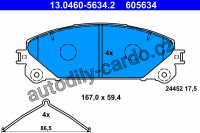 Sada brzdových destiček ATE 13.0460-5634 (AT 605634)
