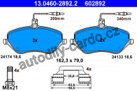 Sada brzdových destiček ATE 13.0460-2892 (AT 602892) - CITROËN, PEUGEOT Sada brzdových destiček ATE 13.0460-2892 (AT 602892) - CITROËN, PEUGEOT