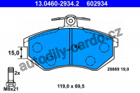Sada brzdových destiček ATE 13.0460-2934 (AT 602934) - AUDI Sada brzdových destiček ATE 13.0460-2934 (AT 602934) - AUDI
