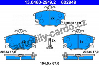 Sada brzdových destiček ATE 13.0460-2949 (AT 602949) - ALFA ROMEO, FIAT, LANCIA Sada brzdových destiček ATE 13.0460-2949 (AT 602949) - ALFA ROMEO, FIAT, LANCIA