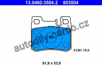 Sada brzdových destiček ATE 13.0460-3504 (AT 603504) - MERCEDES-BENZ Sada brzdových destiček ATE 13.0460-3504 (AT 603504) - MERCEDES-BENZ
