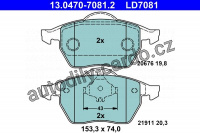 Sada brzdových destiček ATE Ceramic 13.0470-7081 (AT LD7081) - AUDI, SEAT, ŠKODA, VW Sada brzdových destiček ATE Ceramic 13.0470-7081 (AT LD7081) - AUDI, SEAT, ŠKODA, VW