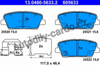 Sada brzdových destiček ATE 13.0460-5633 (AT 605633) Sada brzdových destiček ATE 13.0460-5633 (AT 605633)