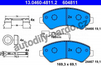 Sada brzdových destiček ATE 13.0460-4811 (AT 604811) - CITROËN, FIAT, PEUGEOT