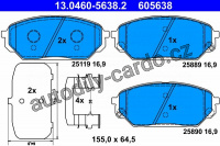 Sada brzdových destiček ATE 13.0460-5638 (AT 605638) Sada brzdových destiček ATE 13.0460-5638 (AT 605638)