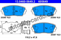 Sada brzdových destiček ATE 13.0460-5649 (AT 605649) Sada brzdových destiček ATE 13.0460-5649 (AT 605649)