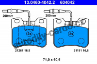 Sada brzdových destiček ATE 13.0460-4042 (AT 604042) - CITROËN, PEUGEOT Sada brzdových destiček ATE 13.0460-4042 (AT 604042) - CITROËN, PEUGEOT