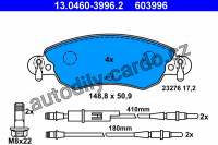Sada brzdových destiček ATE 13.0460-3996 (AT 603996) - CITROËN Sada brzdových destiček ATE 13.0460-3996 (AT 603996) - CITROËN