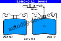 Sada brzdových destiček ATE 13.0460-4014 (AT 604014) - PEUGEOT Sada brzdových destiček ATE 13.0460-4014 (AT 604014) - PEUGEOT