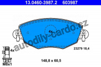 Sada brzdových destiček ATE 13.0460-3987 (AT 603987) - FORD, JAGUAR Sada brzdových destiček ATE 13.0460-3987 (AT 603987) - FORD, JAGUAR