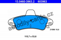Sada brzdových destiček ATE 13.0460-3963 (AT 603963) - FORD Sada brzdových destiček ATE 13.0460-3963 (AT 603963) - FORD