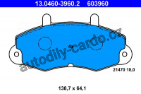 Sada brzdových destiček ATE 13.0460-3960 (AT 603960) - FORD Sada brzdových destiček ATE 13.0460-3960 (AT 603960) - FORD