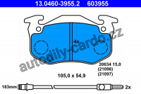 Sada brzdových destiček ATE 13.0460-3955 (AT 603955) - RENAULT Sada brzdových destiček ATE 13.0460-3955 (AT 603955) - RENAULT