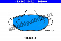 Sada brzdových destiček ATE 13.0460-3949 (AT 603949) - FIAT Sada brzdových destiček ATE 13.0460-3949 (AT 603949) - FIAT