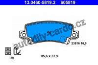 Sada brzdových destiček ATE 13.0460-5819 (AT 605819) - TOYOTA Sada brzdových destiček ATE 13.0460-5819 (AT 605819) - TOYOTA