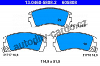 Sada brzdových destiček ATE 13.0460-5808 (AT 605808) - NISSAN Sada brzdových destiček ATE 13.0460-5808 (AT 605808) - NISSAN