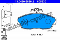 Sada brzdových destiček ATE 13.0460-5830 (AT 605830) - LAND ROVER Sada brzdových destiček ATE 13.0460-5830 (AT 605830) - LAND ROVER