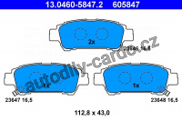 Sada brzdových destiček ATE 13.0460-5847 (AT 605847) - TOYOTA Sada brzdových destiček ATE 13.0460-5847 (AT 605847) - TOYOTA