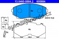 Sada brzdových destiček ATE 13.0460-5884 (AT 605884) - MAZDA Sada brzdových destiček ATE 13.0460-5884 (AT 605884) - MAZDA