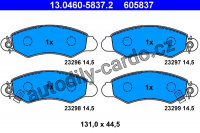 Sada brzdových destiček ATE 13.0460-5837 (AT 605837) - SUZUKI Sada brzdových destiček ATE 13.0460-5837 (AT 605837) - SUZUKI