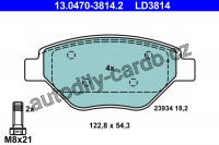 Sada brzdových destiček ATE 13.0470-3814 (AT LD3814) Sada brzdových destiček ATE 13.0470-3814 (AT LD3814)