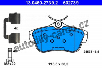 Sada brzdových destiček ATE 13.0460-2739 (AT 602739) - CITROËN, FIAT, PEUGEOT Sada brzdových destiček ATE 13.0460-2739 (AT 602739) - CITROËN, FIAT, PEUGEOT