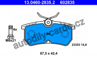 Sada brzdových destiček ATE 13.0460-2835 (AT 602835) - FORD Sada brzdových destiček ATE 13.0460-2835 (AT 602835) - FORD