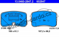 Sada brzdových destiček ATE 13.0460-2847 (AT 602847) - AUDI Sada brzdových destiček ATE 13.0460-2847 (AT 602847) - AUDI